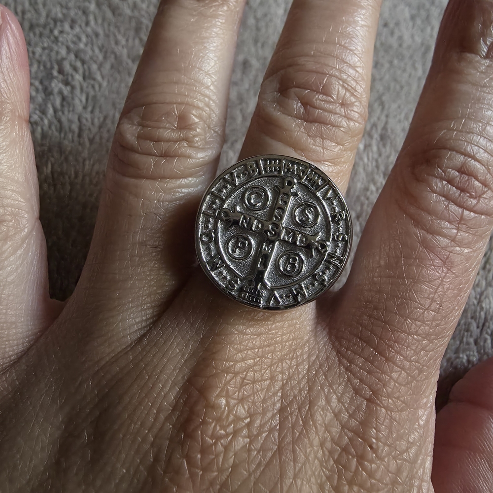 NEW GBK St Benedict Silver Statement Ring